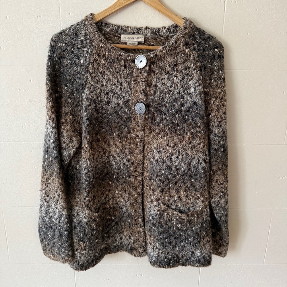 Allison Daley Y2K Women's Gray and Brown Cardigan